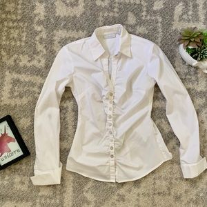 New York & Company cuff sleeve button up blouse